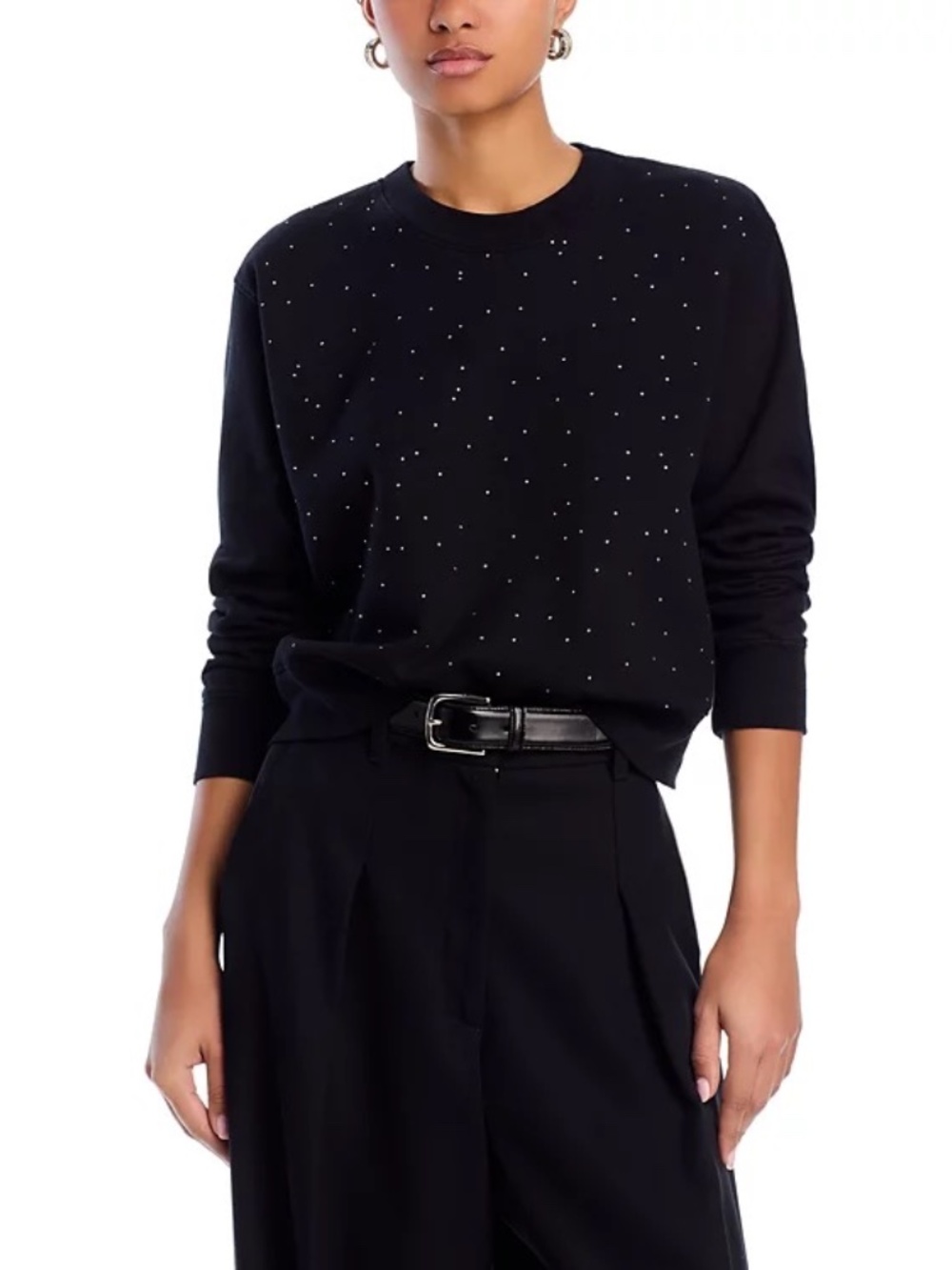 NWT Bloomingdales exclusive Sophia Crystal Embellished Sweatshirt AQUA Sz S
